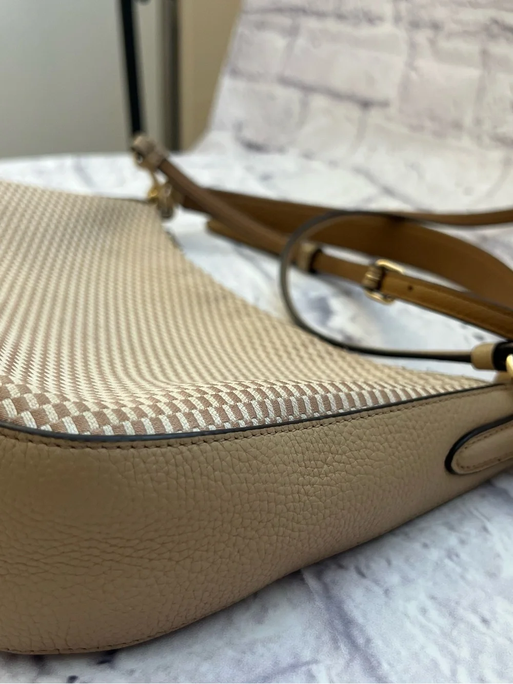 Coach Legacy Jacquard Sutton Crossbody Purse in Tan